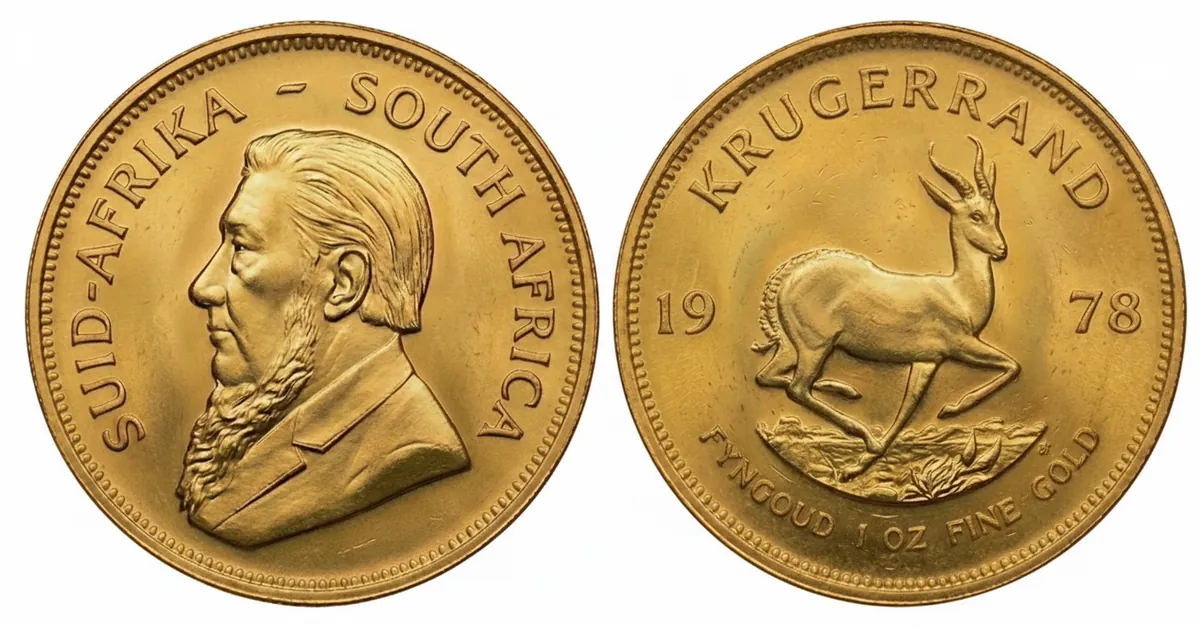 Krugerrand d'oro 1978: dritto con Paul Kruger e rovescio con lo springbok