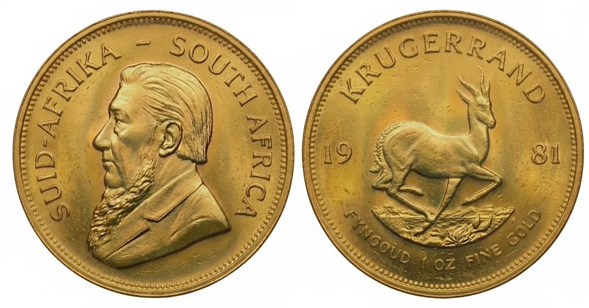 Krugerrand d'oro 1981: dritto con Paul Kruger e rovescio con lo springbok