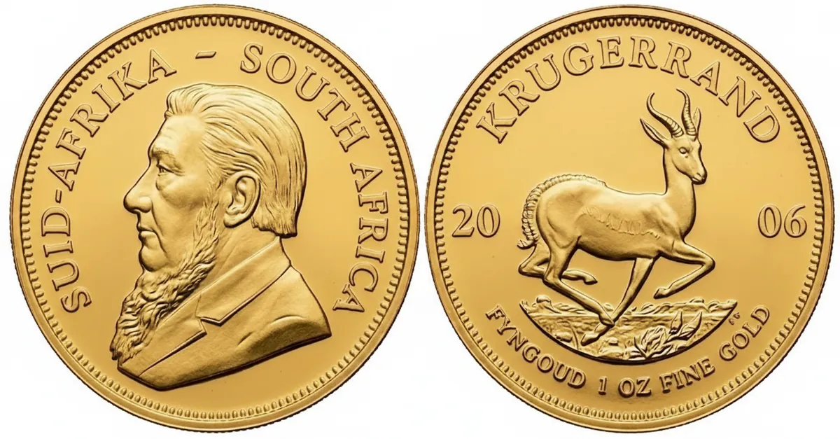 Krugerrand d'oro 2006: dritto con Paul Kruger e rovescio con lo springbok