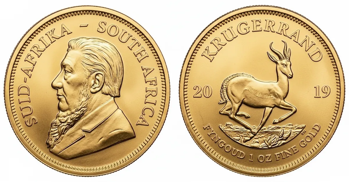Krugerrand d'oro 2019: dritto con Paul Kruger e rovescio con lo springbok