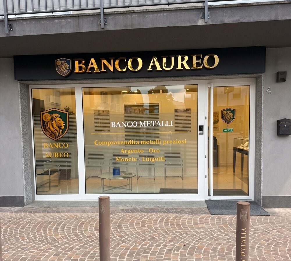 L'ingresso di Banco Aureo a Sirmione: compravendita di oro, argento, monete e lingotti
